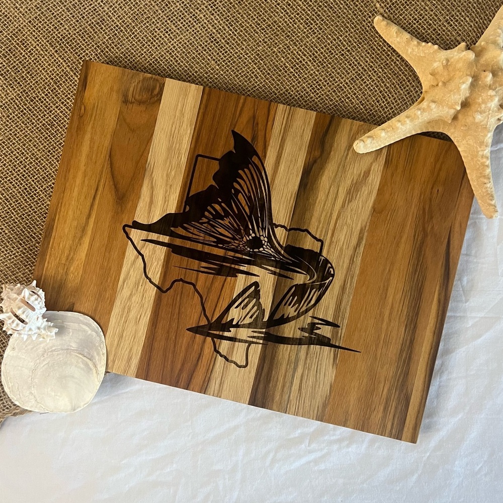 16” Teak Cutting Board - Redfish